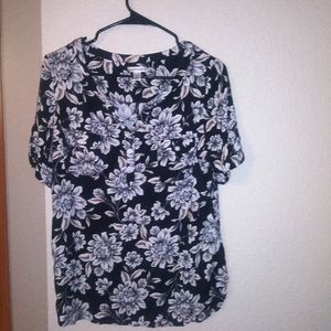 Black and White Floral Top